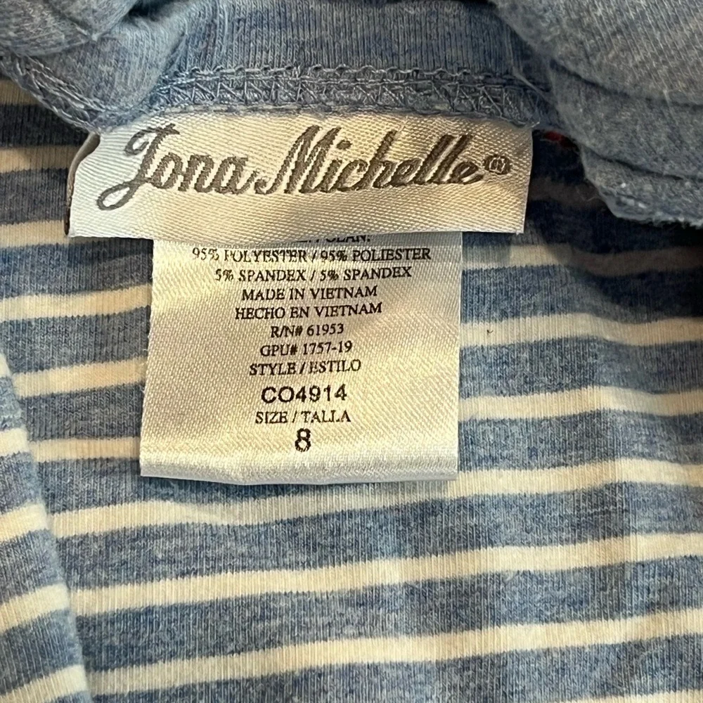 Jona‎ Michelle Girls Ruffle Dress Striped Sleeveless Casual Playwear Size 8